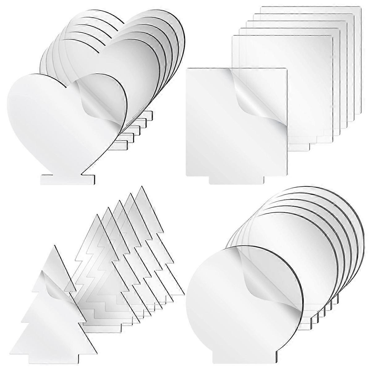 24PCS Acrylic Sheet Clear Cast For LED Light Base, 0.08 Inch Thick Transparent Panel Board With Pro
