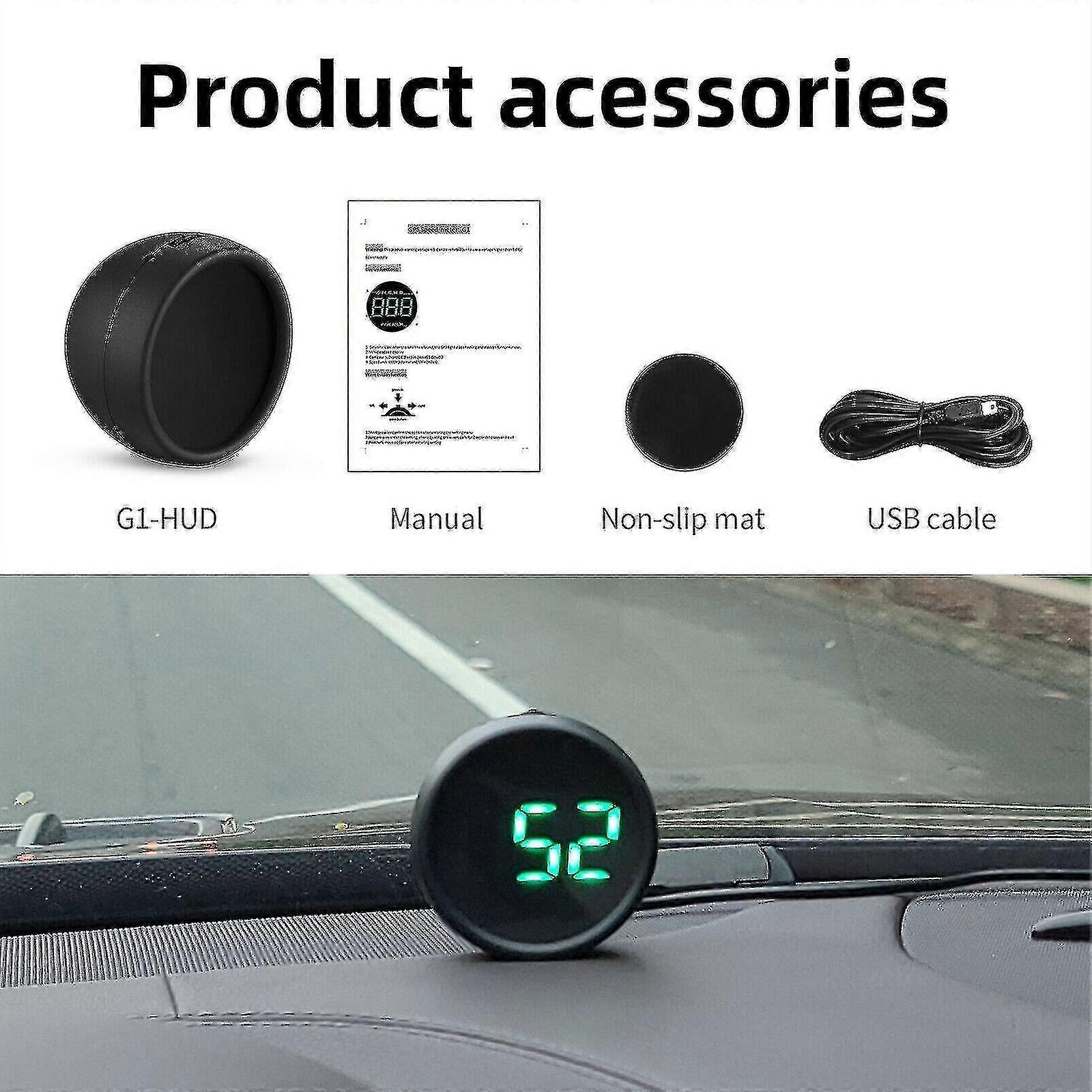 Compteur De Vitesse GPS HUD Numérique – Affichage MPH Temps Réel Grand Écran 3 Pouces, Chargeur USB Inclus – Idéal Voiture, Camion, SUV, Moto
