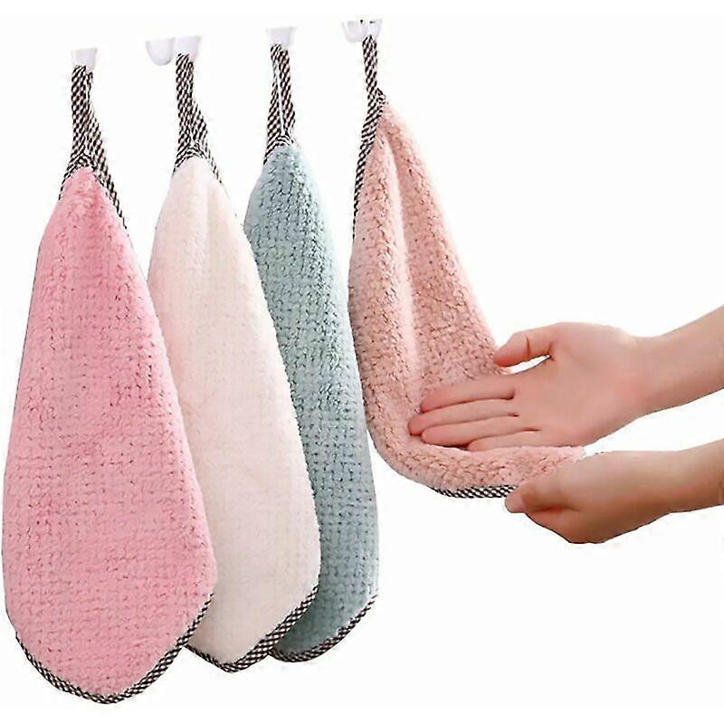 Kitchen Towels, Set of 4 Kitchen Towels, Hand Towels, Washable, Environmentally Friendly, Ultra Absorbent, Reversible for Multiple Use