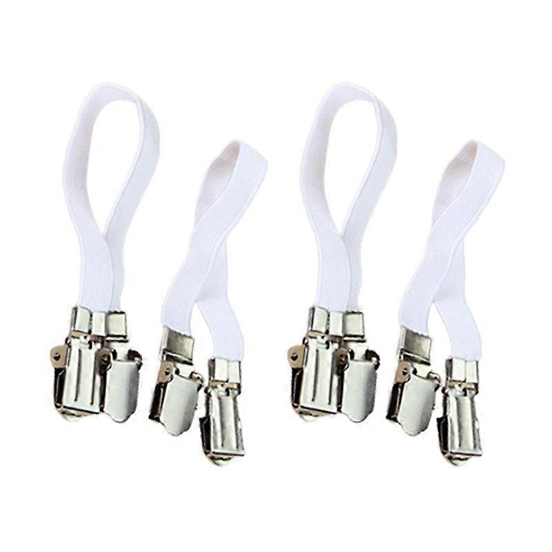 4Pcs/Set Bed Sheet Strong Elastic Metal Nylon Fasteners Clip Grippers Holder