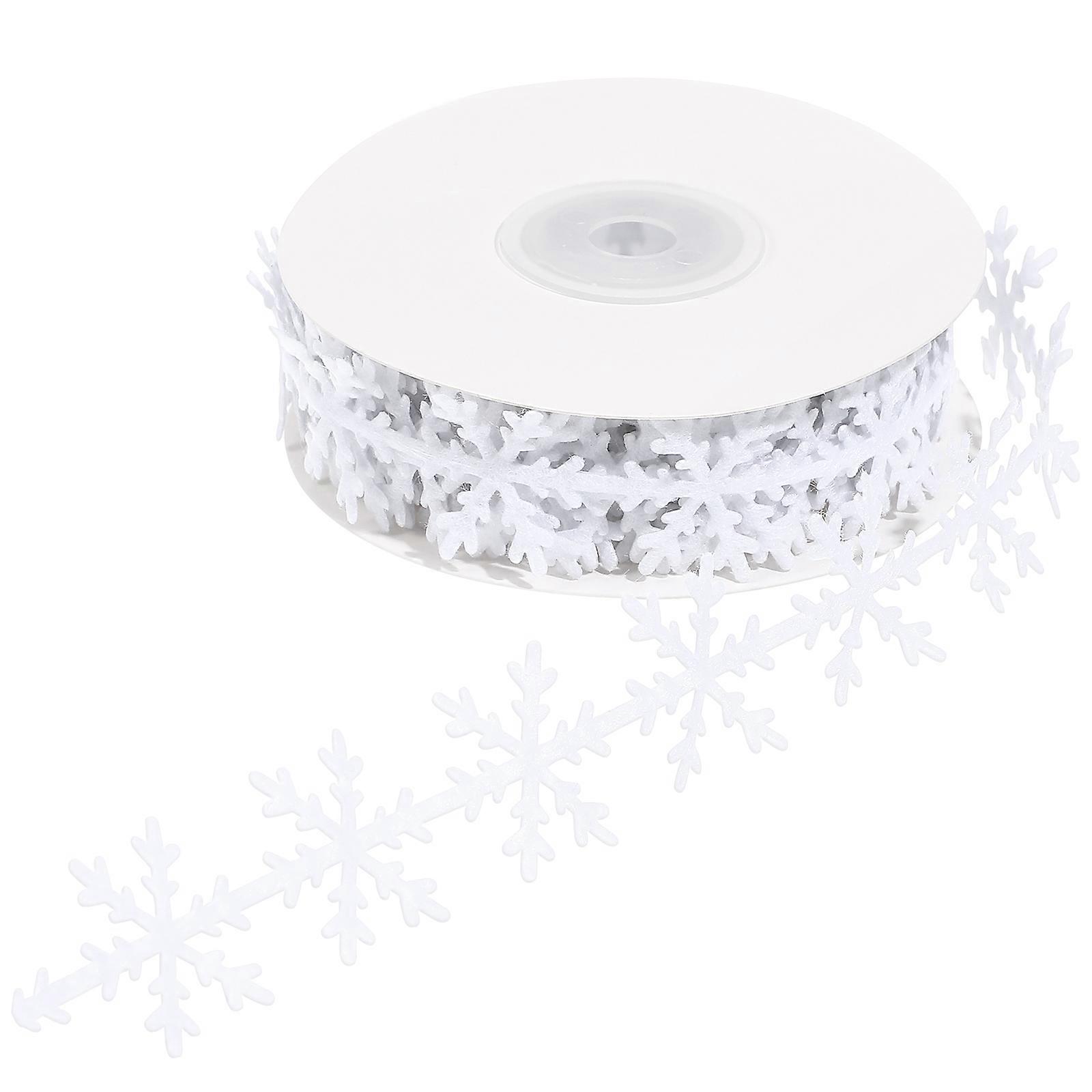 Snowflake Trim Ribbon Christmas Tree New Year Decoration Scrapbook DIY Accessories (White)
