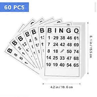 TOYANDONA 60 sztuk kart do gry Bingo z unikalnymi numerami Rodzinne akcesoria do gier bingo dla zabawy rozwój intelektualny (białe)