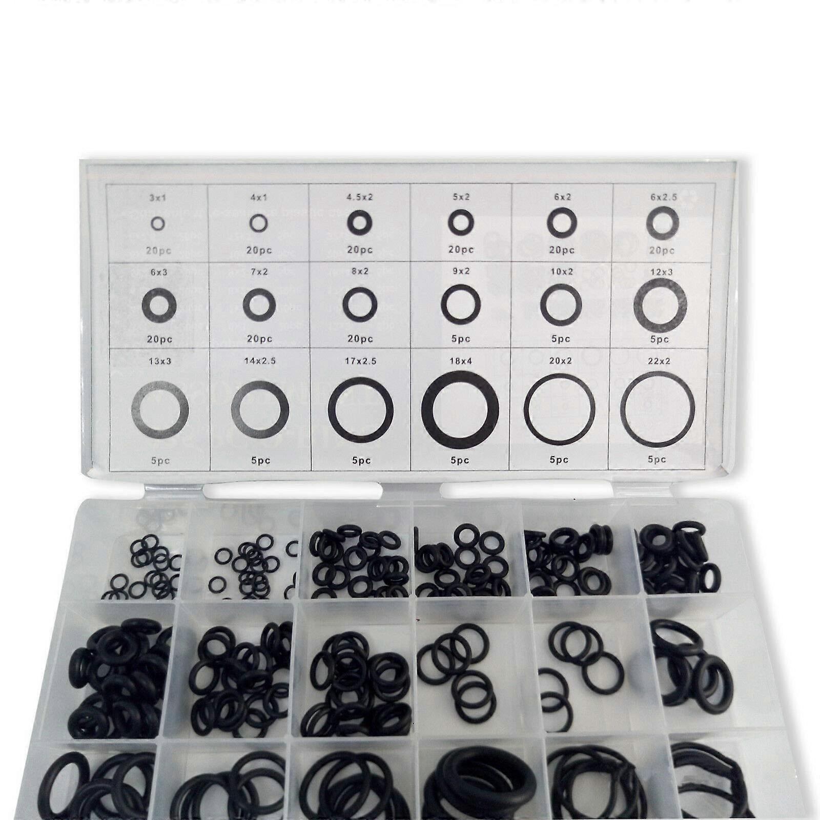 O-Ring Assortment 225pcs Rubber O-Ring with Housing