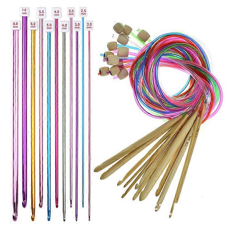 Crochet Hooks Set With Bead Carbonized Bamboo Hook