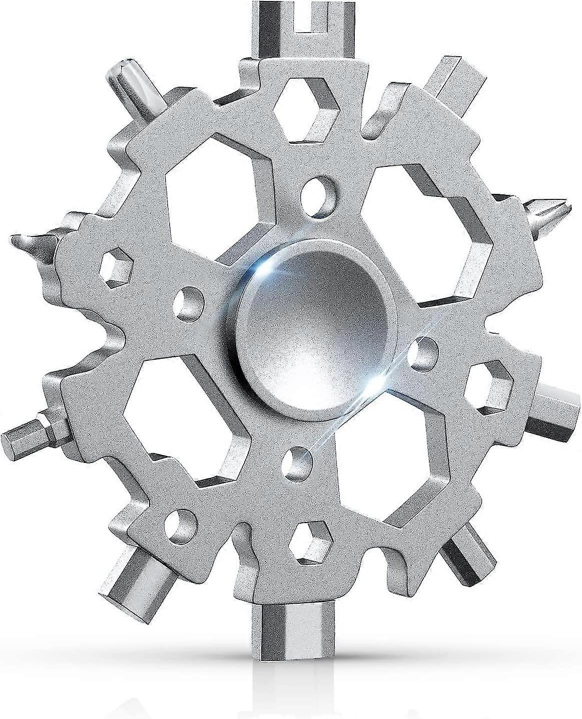 Gift For Men, Snowflake Multi-tool With Fidget Spinner Function, Pocket Survival Gear