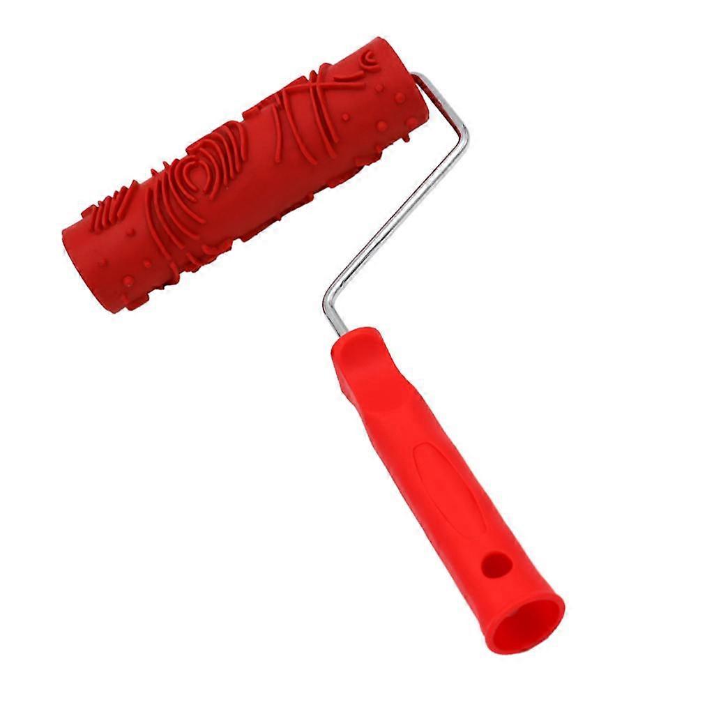 7" Assorted Embossed Floral Pattern Painting Roller with Plastic Handle K