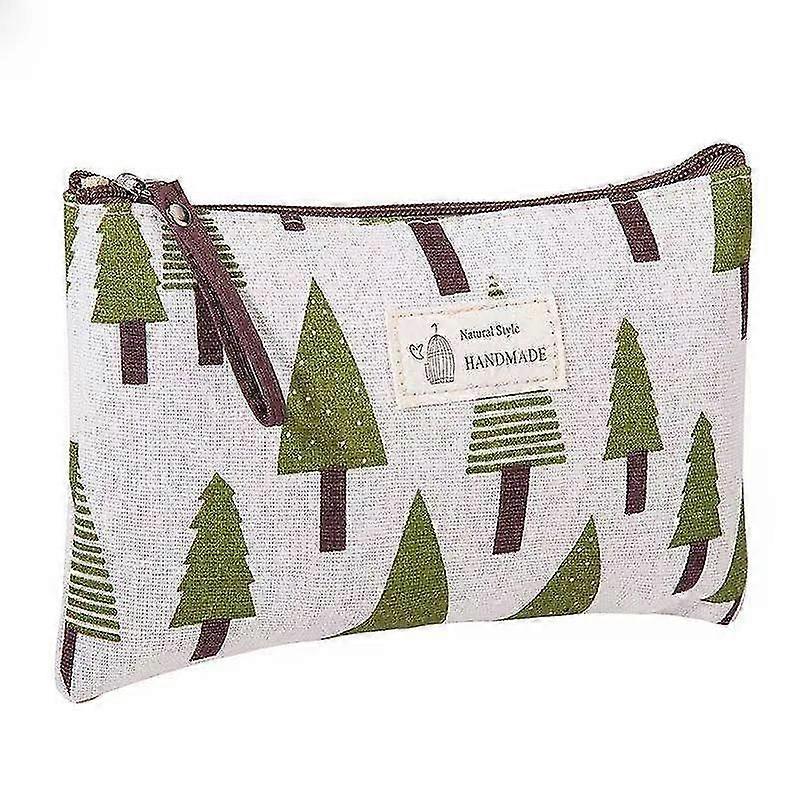 Printed Canvas Storage Bag Muctifunctional Coin Makeup Bag Large Capacity Print