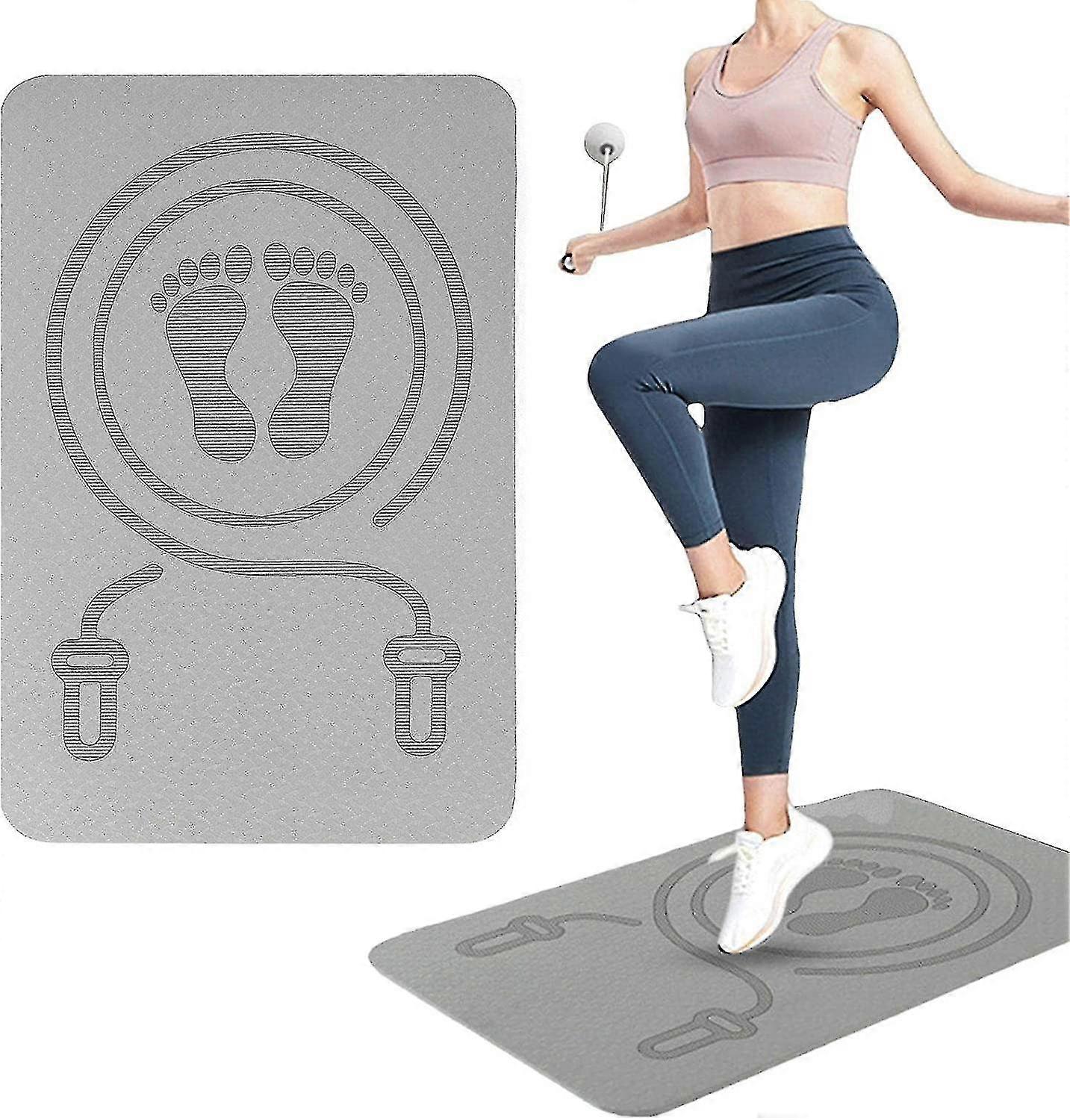 Jump Rope Mat, 40x60cm Αντιολισθητικό Fitness Mat, Tpe Exercise Mat Shock Absorption Pad, Yoga Mat Για Γυναίκες-11