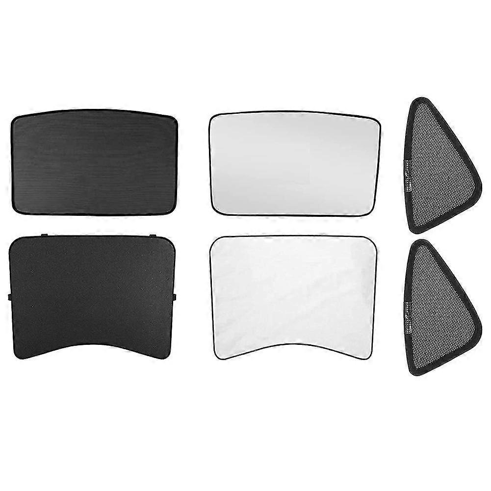 For 2017-2022 Sunshade Roof and Half Rear Window Sunshade with UV/Heat Insulation Film Cover Set 6P