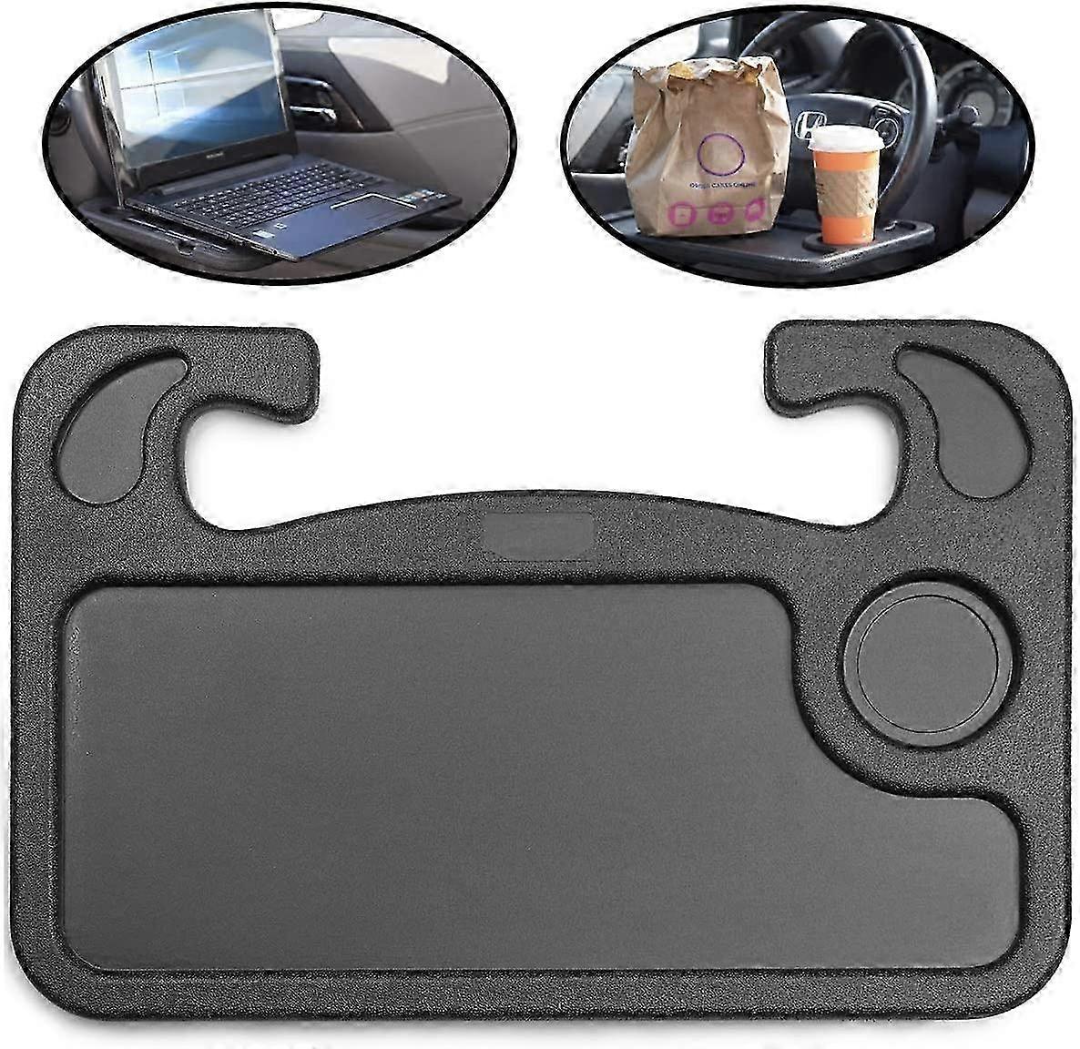 Auto Lenkrad Schreibtisch, Laptop, Tablet, iPad oder Notebook Auto Reiseschreibtisch, Lebensmittelhaken am Lenkradtablett, geeignet für Vielreisende, passt mos
