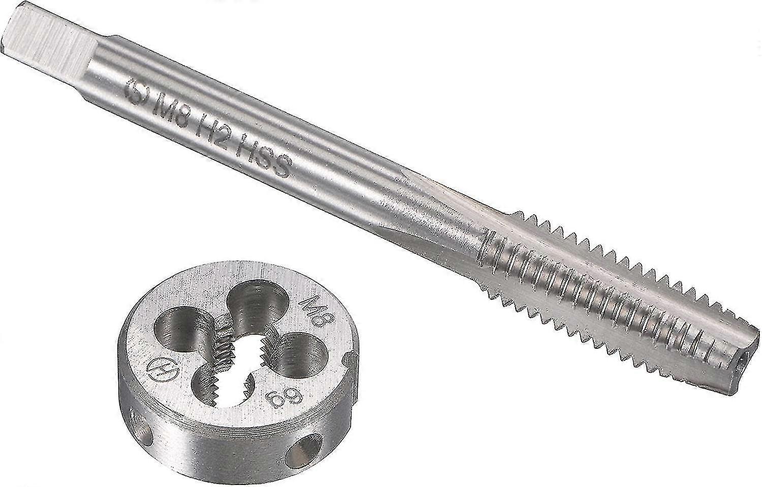 Tap And Die Set M8 X 1.25mm Metric Tap And Die Set, Hss Machine Thread Screw Tap With Alloy Tool Steel Round Thread Die
