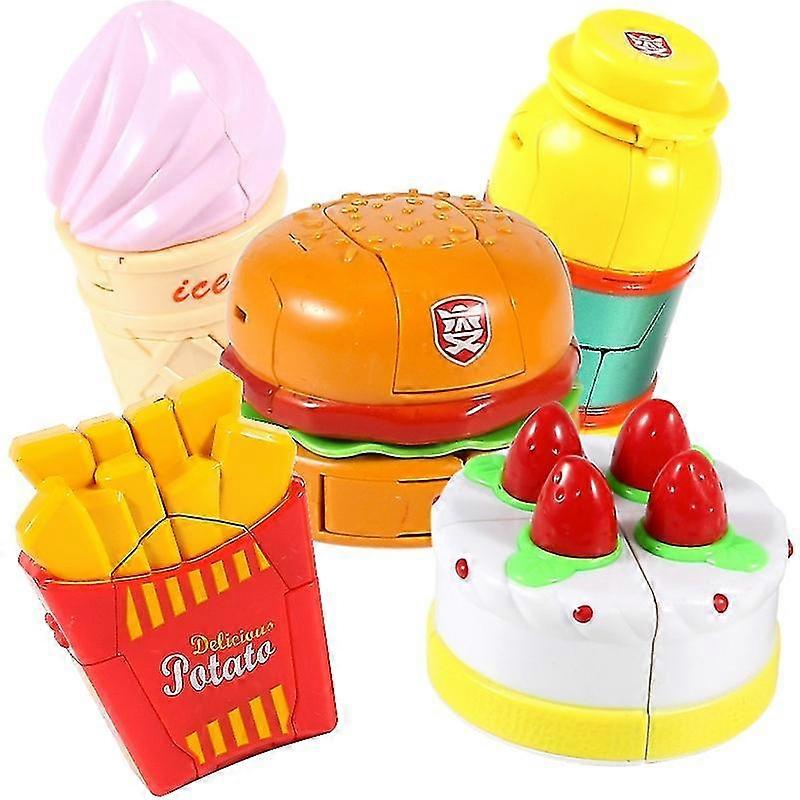 Burger Fries Cake Transforming Robot Toy Model Gift high quality