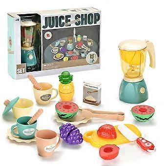Play Kitchen Toys, Electric Juicer Toy Set, Pretend Play Set Includes Kitchen Appliances