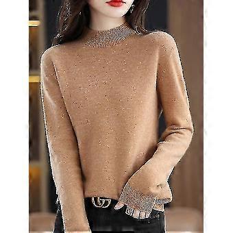 Suéter de cachemira de lana para mujer Suéter de punto Jersey de manga larga Jersey de manga larga Ropa de otoño invierno Jersey cálido PK