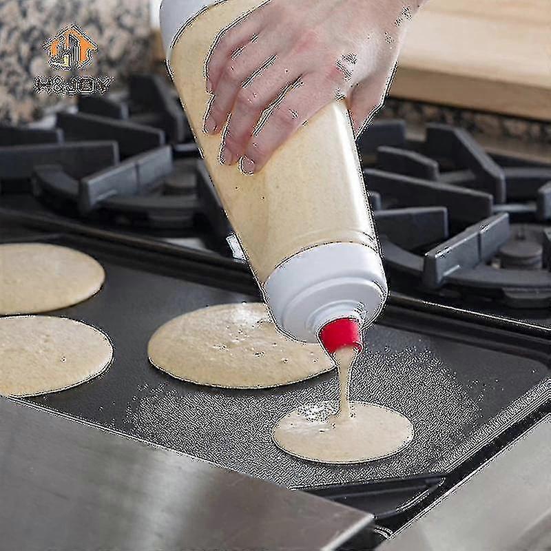 1065ml Pancake Batter Mixer Bottle - Dispenser With Blenderball Wire Whisk For Waffles & Crepes