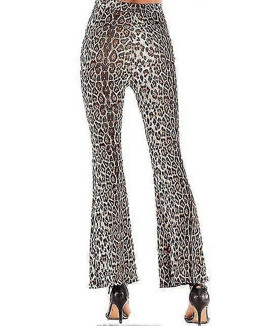 Dames high waisted broek print broek met wijde pijp