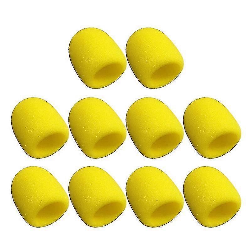 Thick Handheld Stage Mic Windscreen Foam Windshield Mics Foam Sponge(10 pcs, yellow)