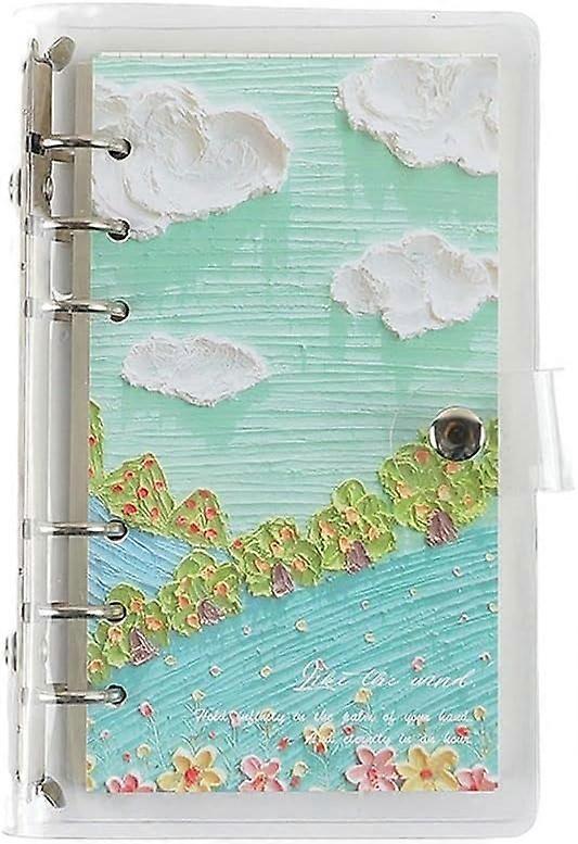 Refillable Loose Leaf Journal Diary Notebook Notepad,100sheets Detachable Book Notepad Book Metal Loose Leaf clamp Memo(Sticker S)