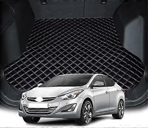 Suitable for BeautifulCar Trunk Mats for Hyundai Elantra 2020 2019 2018 2017 2016, Leather Car Boot Liner Mat Car Boot Cover Anti-Slip Carpets, Waterp