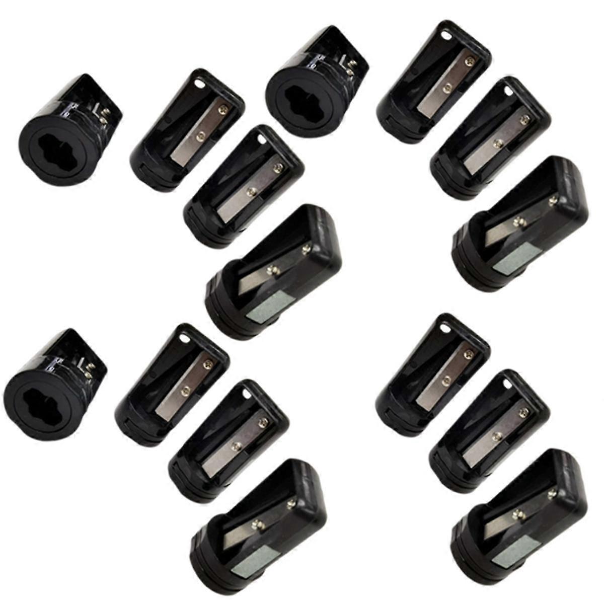 15pcs Octagonal Carpenter Pencil Sharpener Square Oval Carpenter Pen Manual Sharpener Black