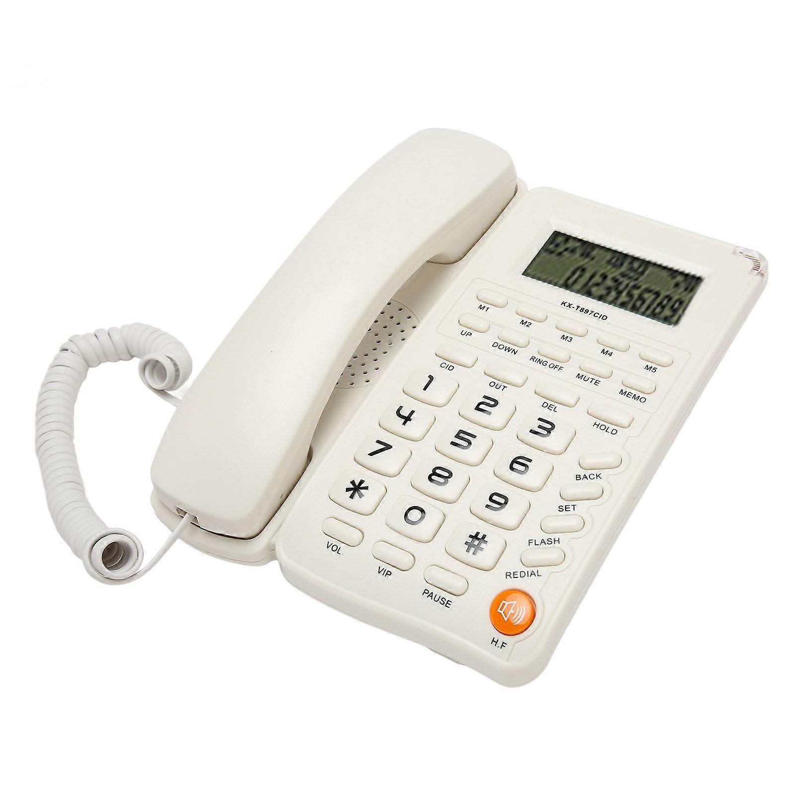 Eco-Friendly Corded Phone with Large Buttons for Elderly HD Display Skid-Resistant Base Multi-Functionality