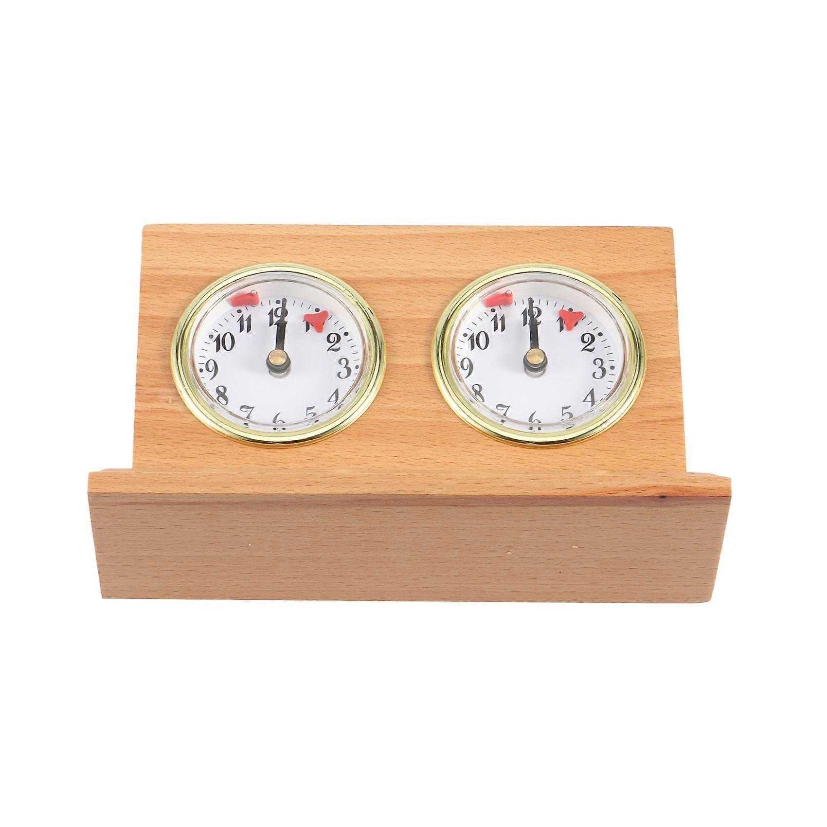 Retro Analog Chess Clock - Wind-Up Mechanical Chess Clock, No Battery Needed Wooden