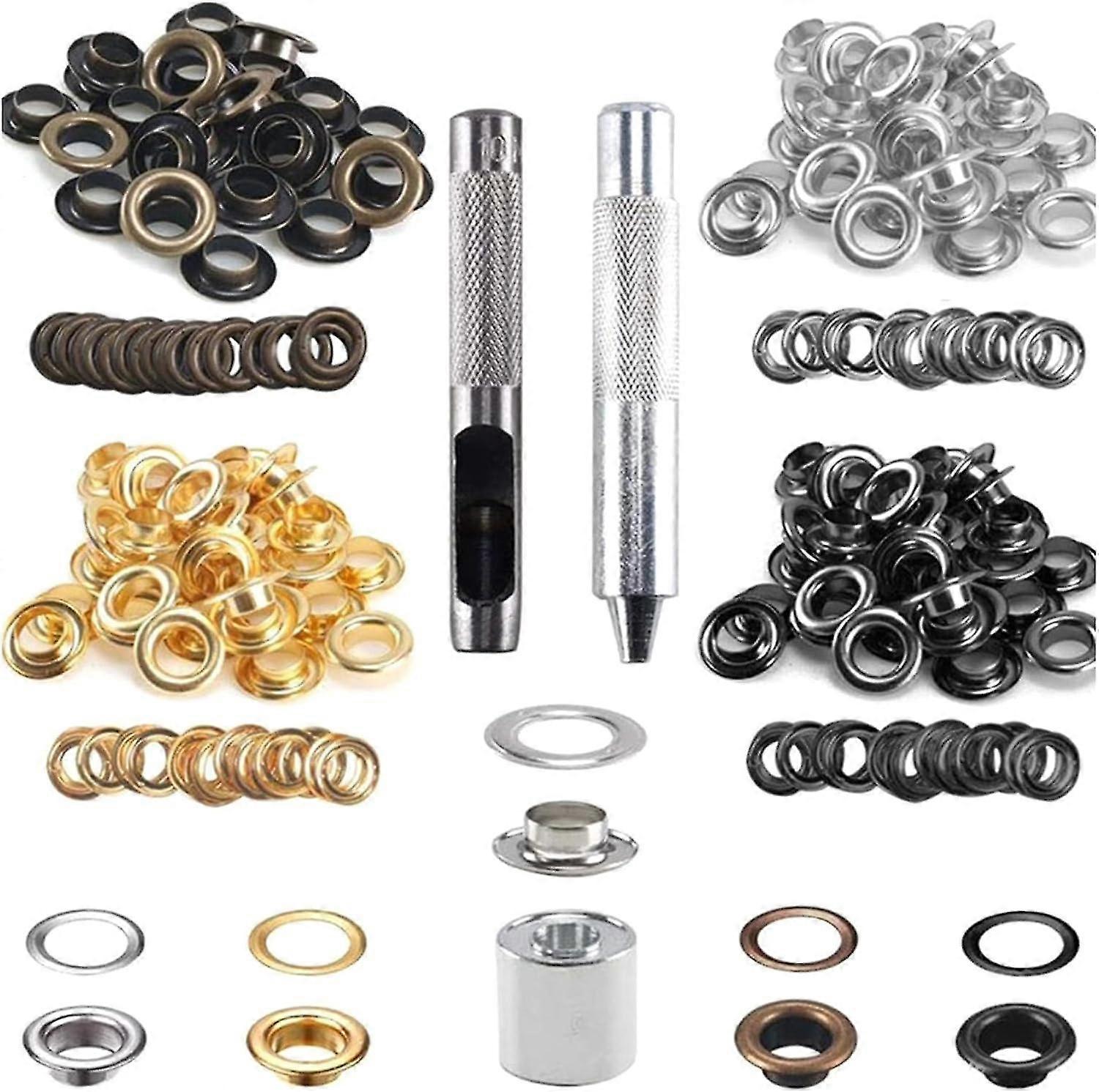 12mm Grommet Kits - 100PCS Eyelet Kits for Leather, Shoes, Clothes, Crafts - Includes Install Tool and Eyelet Hole Pliers