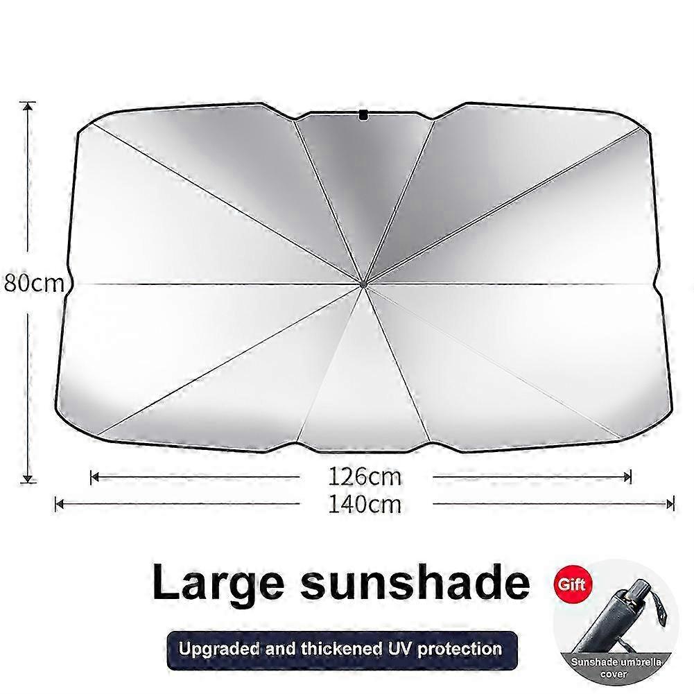 Car Sunshade Windshield Sun Shade, Titanium Silver Cloth Foldable Windshield Sun Shade Umbrella