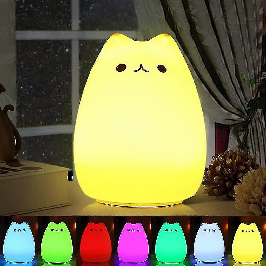 Night Light Child, Silicone Led Bedside Lamp With 7 Lighting Touch