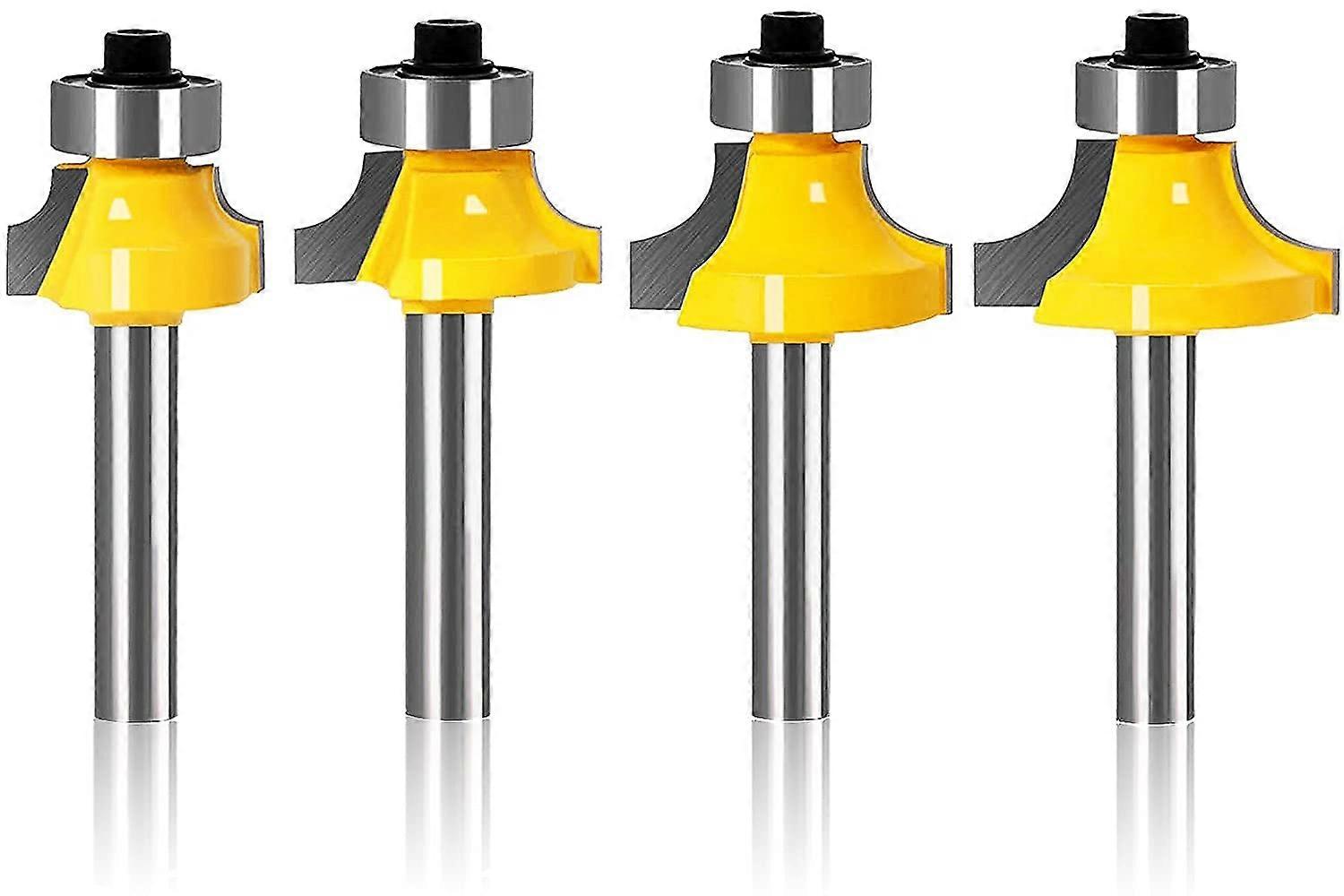 Rounding Router Bit Rounding Corner Radius Edging Tool,Woodworking Tools 4PCS