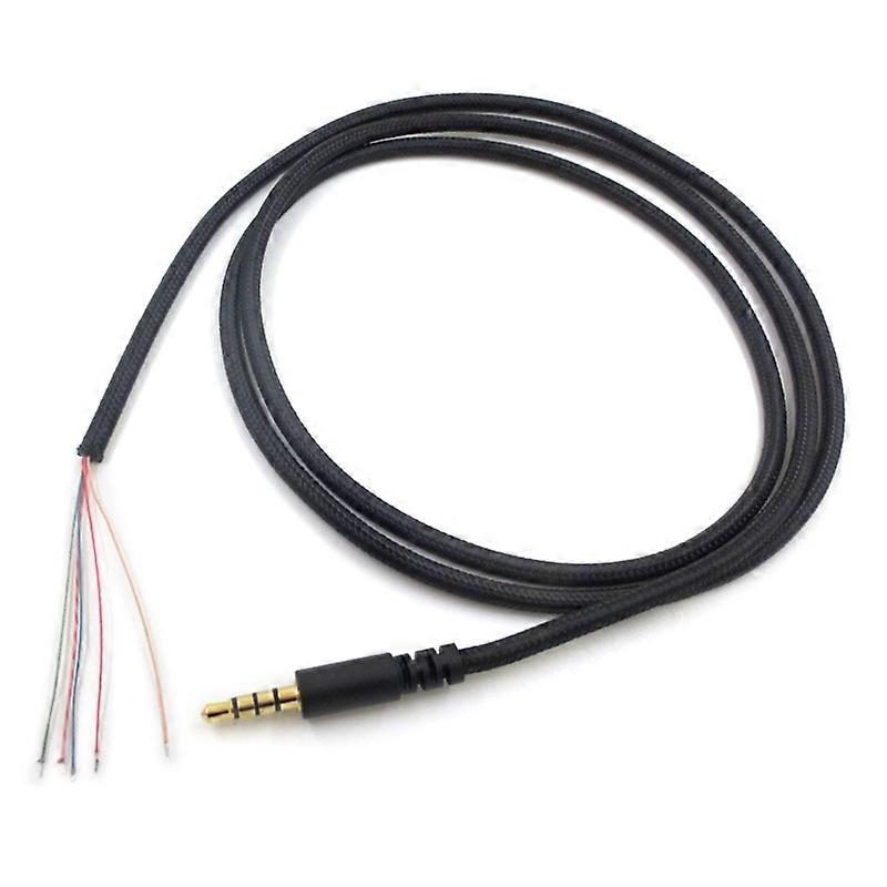 Headphone Cable Replacement 3.5mm Male Plug Jack Connector to Bare Wire Open End TRS 5 Pole Stereo Audio Cord for Hyper X Cloud II Core Pro Cloudx -St