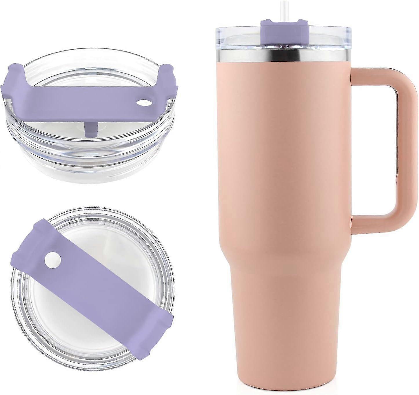 2stk 40 oz tumbler låg kompatibel Stanley, spildsikker stænkbestandige tumbler covers til Stanley og flere kaffekrus
