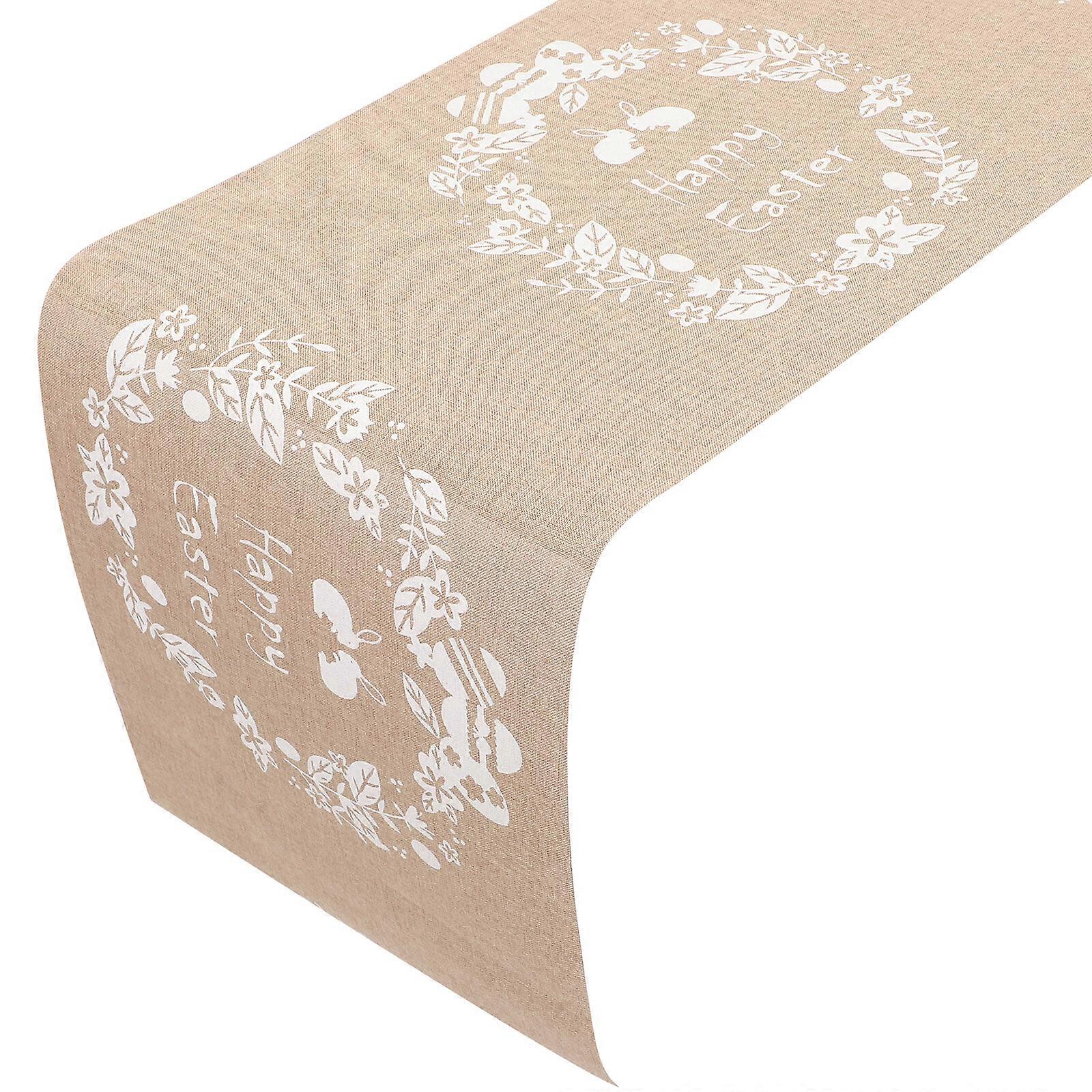 Easter Table Runner Easter Theme Pattern Table Cloth Spring Table Cover Festival Table Cloth