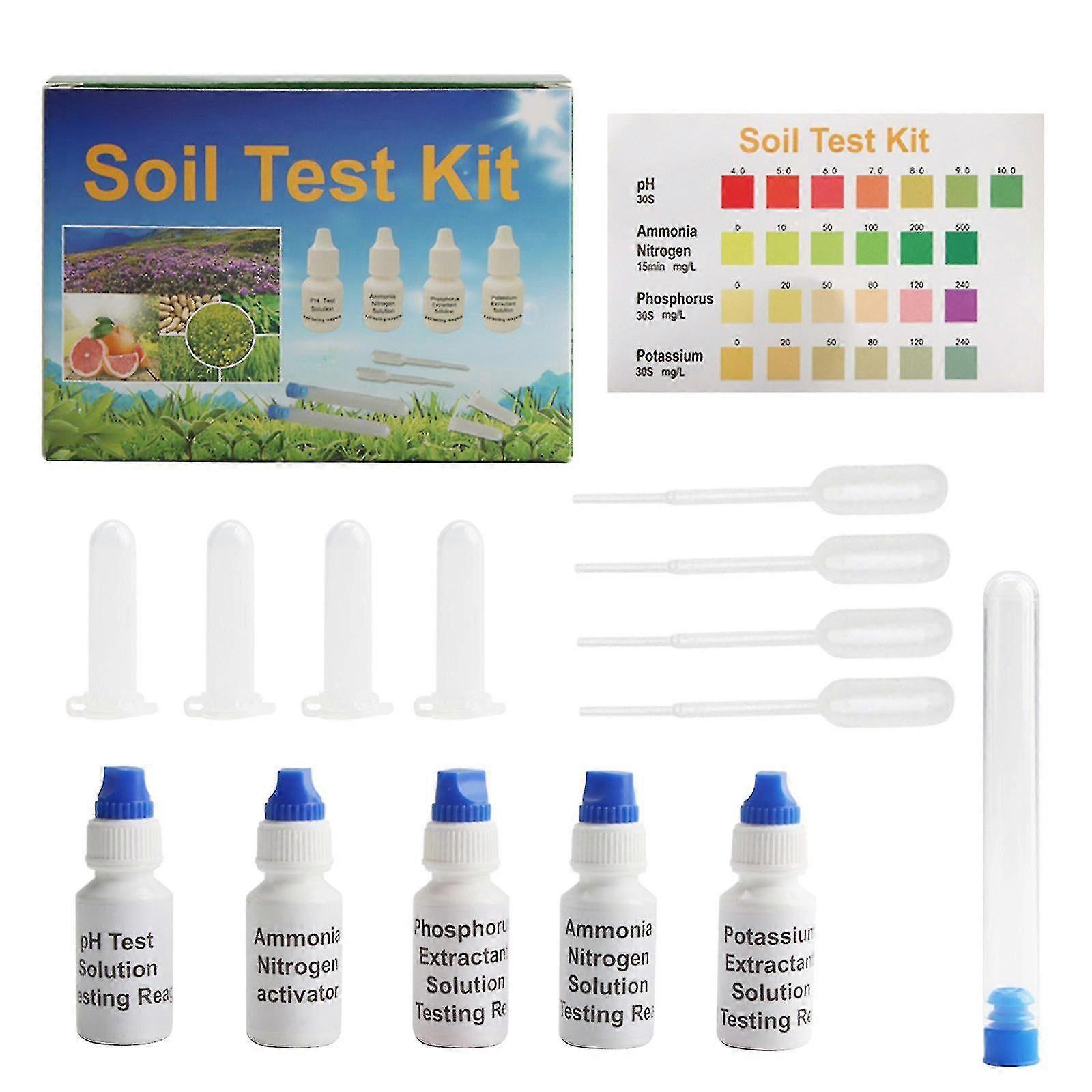 Test solution kit, plastic test liquid solution ph nitrogen phosphorus potassium measuring test kit for home farm agriculture gardening.50ml Tw