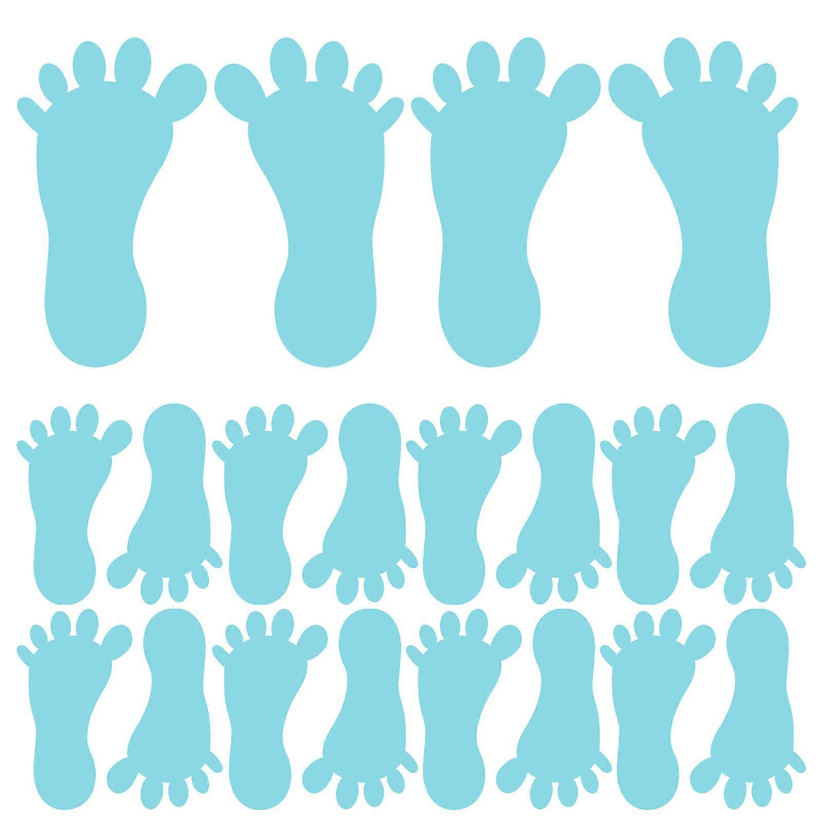 24PC Colorful Small Feet Shape Stickers Removable Wall Decal for Drills and Training School Teaching Progress (Random Color)