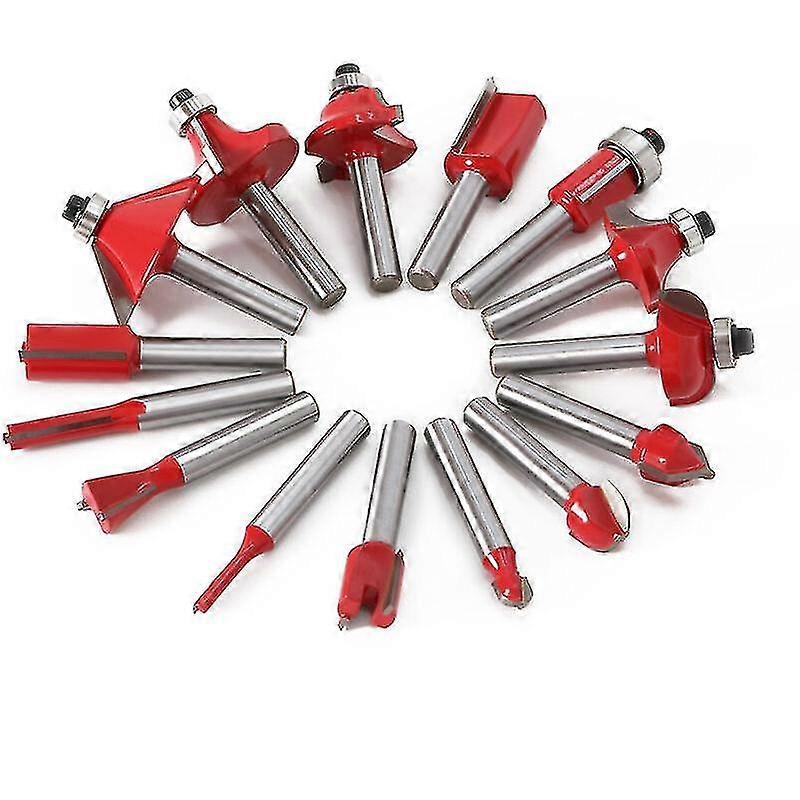 15pcs 6.35mm Shank Router Bits Kit