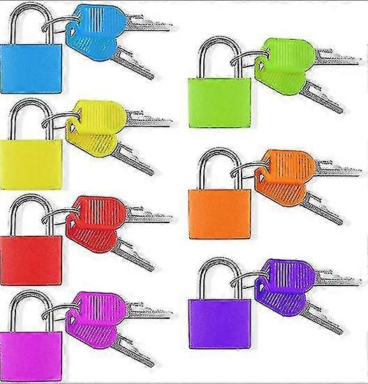 7 Pieces Padlock With Key Multicolored Suitcase Lock Set Small Mini Bags Luggage
