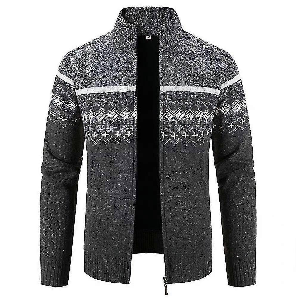 Männer Zip Up Strickjacke Pullover Casual Langarm High Neck Pullover Warm Winter