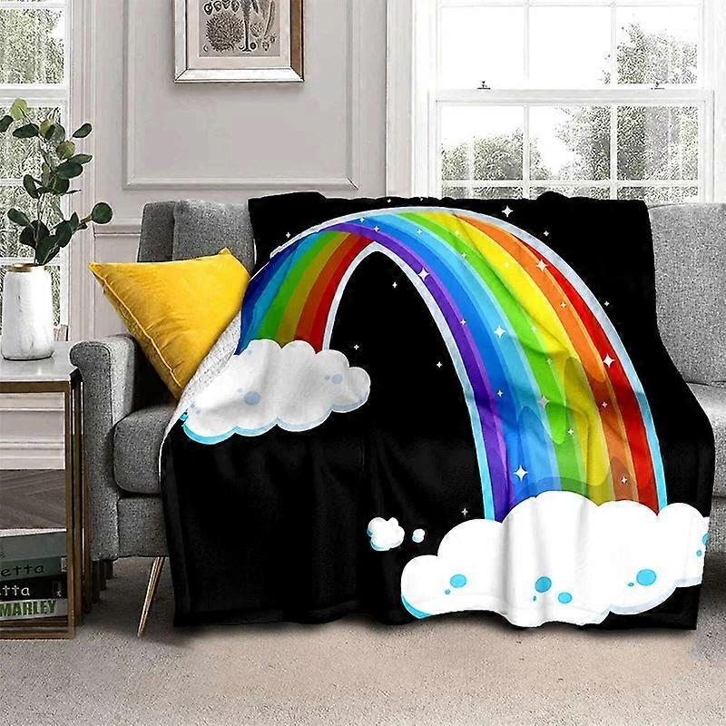 Cobertor de flanela arco-íris Cobertor macio adequado para casa quarto cama sofá piquenique viagem escritório design 509