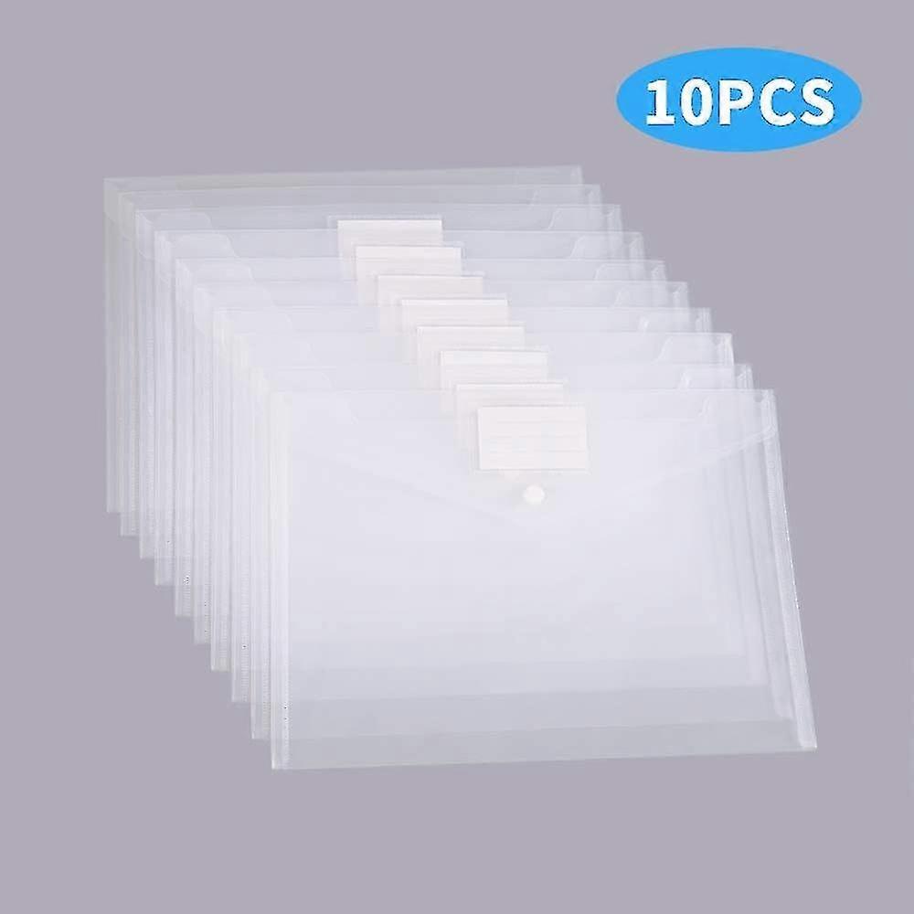 Plastic Envelope Document Folder, 10 Pack Us Letter A4 Size Clear Document Envelope With Label