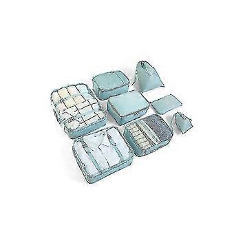 Koffert oppbevaringssett av 8 reisearrangør pakking kuber bag arrangør for klær, sko og kosmetikk