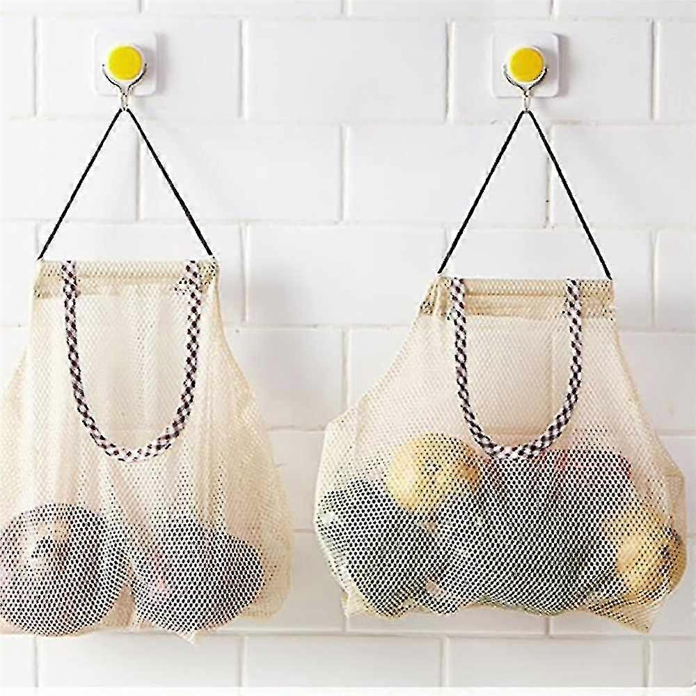 Fruit And Vegetable Storage Bag Mesh Grocery Shopper Tote
