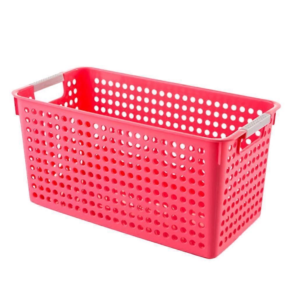 Plastic Square Storage Basket Sundries Storage Box Desktop Organizer Container for Home Office Red
