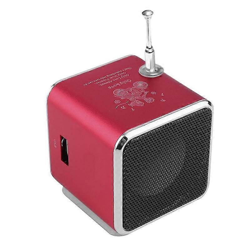 TDV26 Mini Subwoofer Stereo Speaker TF Card FM Radio Music Player with Antenna JIKAIX