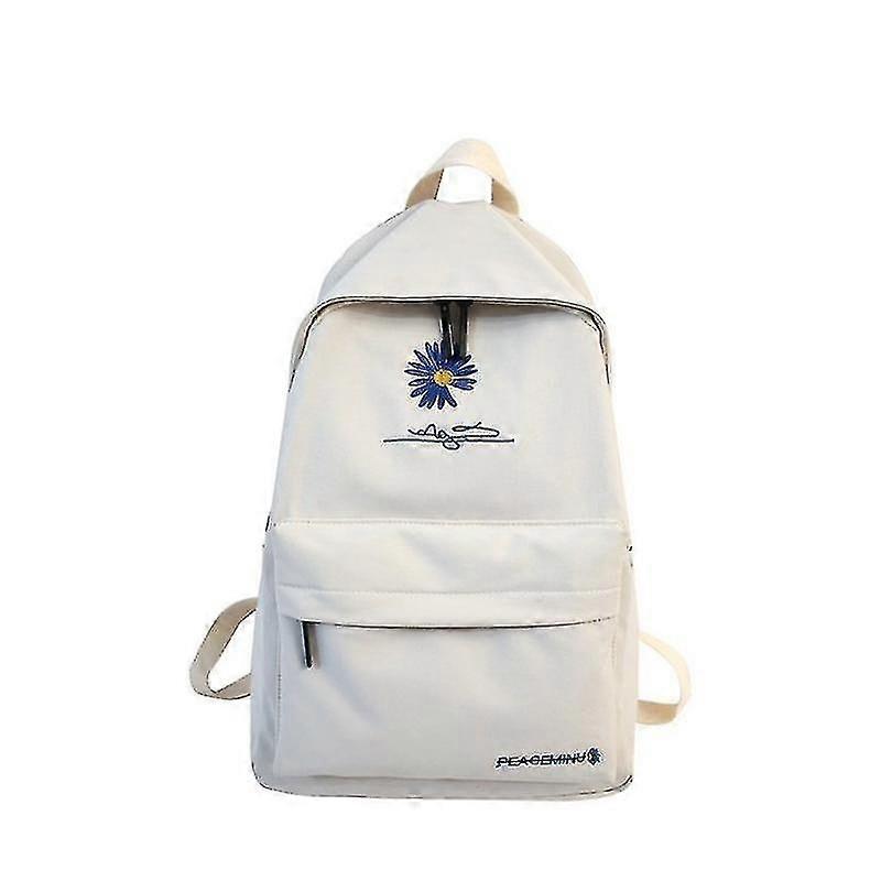 Kore Tarzı Düz Renk Rahat Okul Çantası Erkekler ve Kadınlar için Taze Çiçek Öğrenci Sırt Çantası