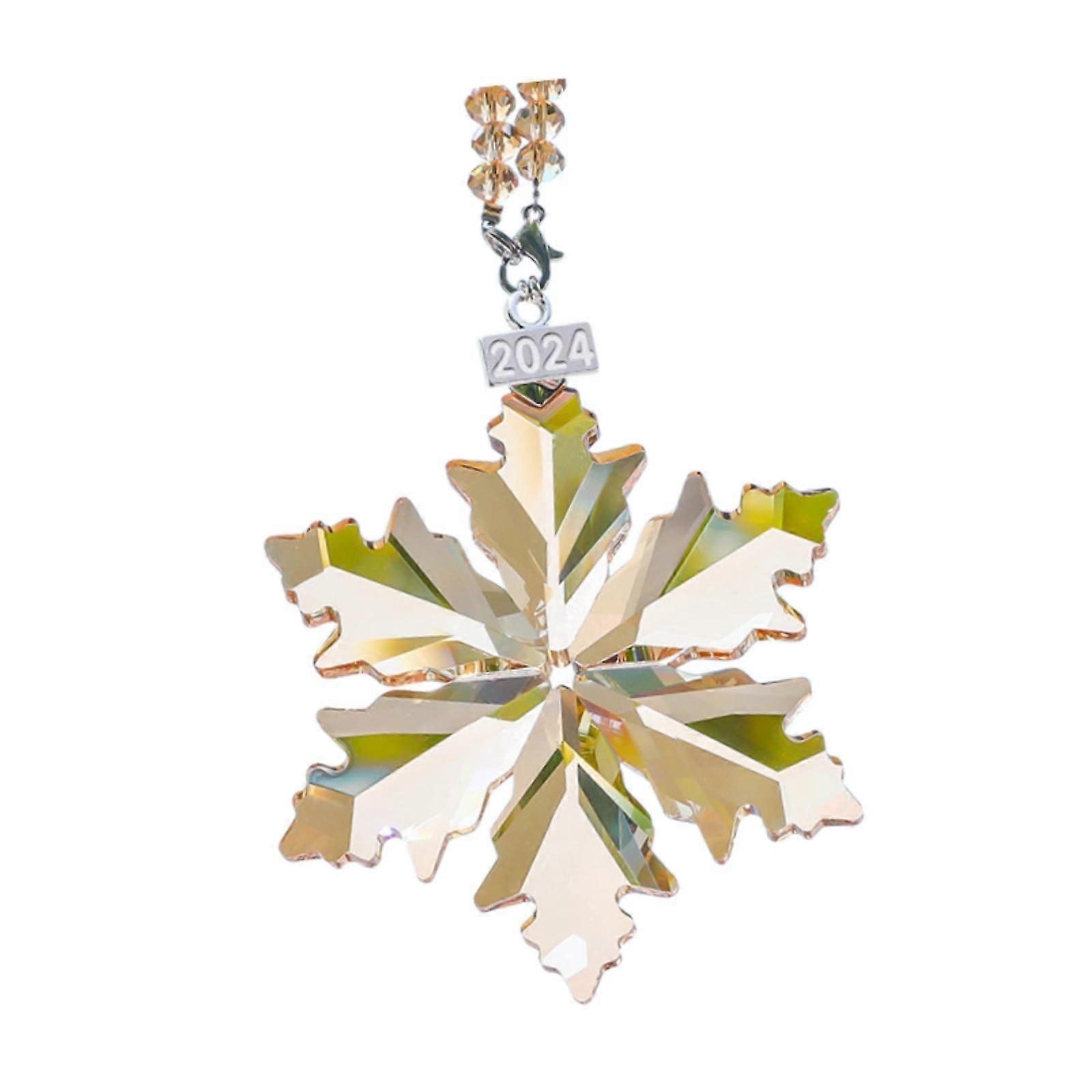 Auto Rearview Mirror Snowflake Pendant for Patios Spring Festival Cafes Champagne