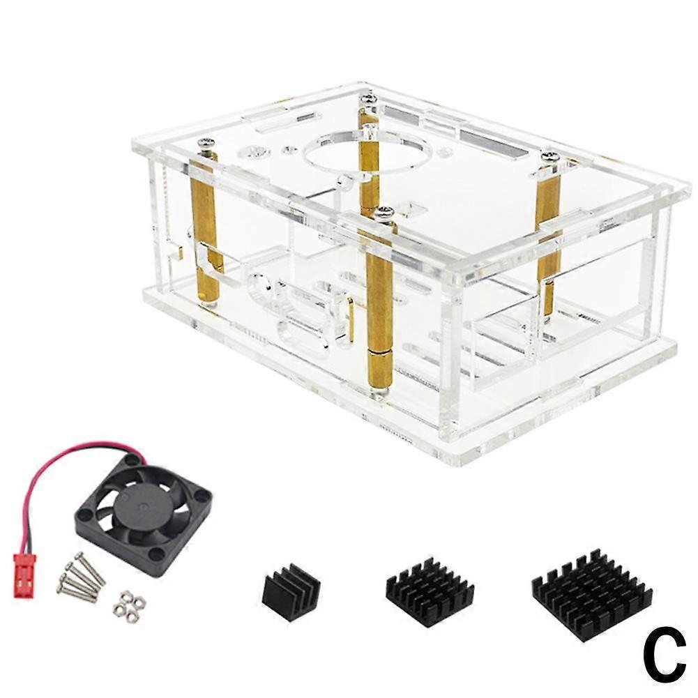for Orange pi 5 Max acrylic case fan heat sink protective case