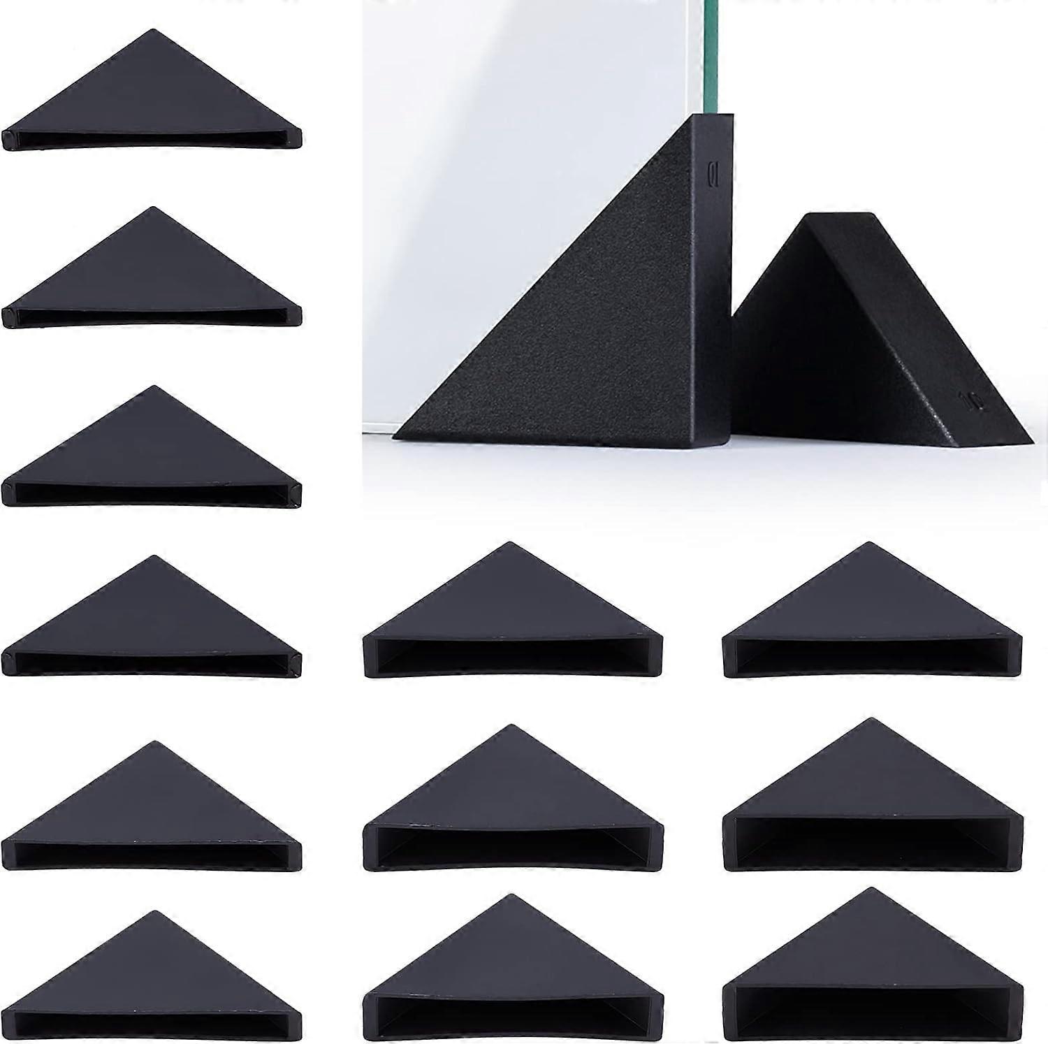 60Pcs Triangle Corner Protector 6 Sizes Plastic Glass Table Shelf Corner Guards Black Mirror Corner Covers Baby Proofing Edge Protector