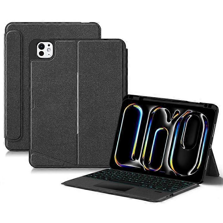 Compatible For iPad Pro 13 (2024) (M4) Leather Tablet Case with Wireless Backlight Keyboard