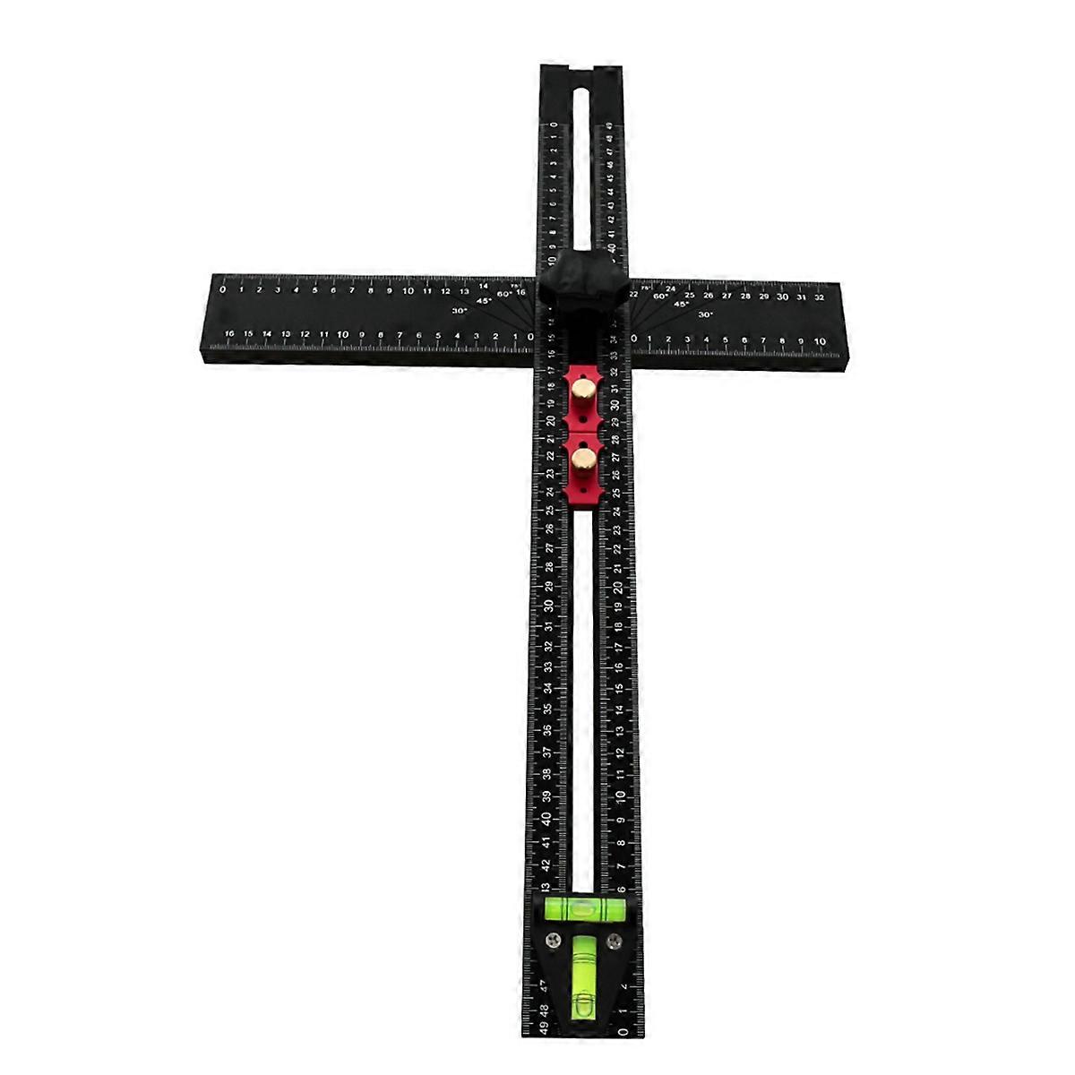Drawer Door Hole Drilling Template Drywall T Square Ruler Adjustable Positioning Ruler Drilling Pos
